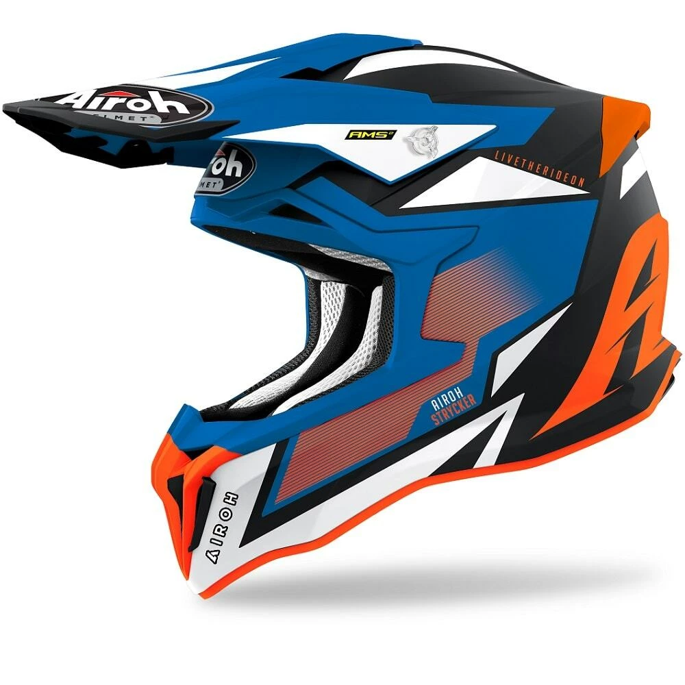 Airoh Strycker Axe Matte Orange/Blue Helmet 3 Airoh Strycker Axe Matte Orange/Blue Helmet